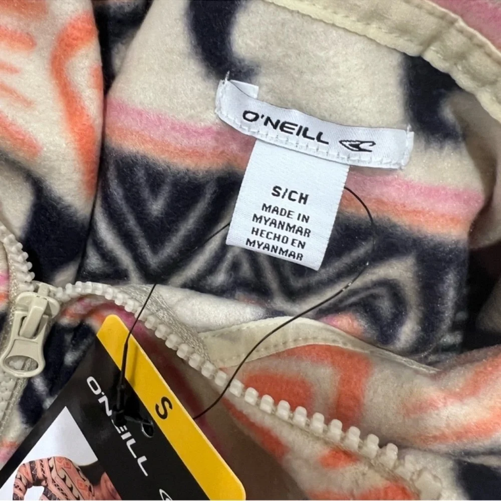 O'Neill Surf Y2K Aztec Half Zip Polar Fleece Hoodie Jacket Pullover